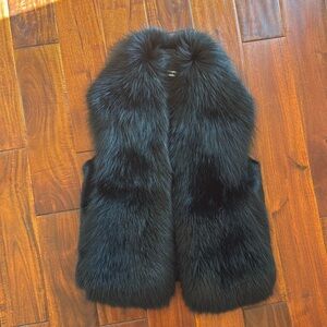 Jil Sander Black Fur vest, size small